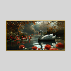 Easter Egg Swan Birds Boat Spectacle Canvas Printed Wall Paintings