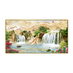 Panoramic Elegant Nature Waterfall Canvas Wall Painting Clearance Sale