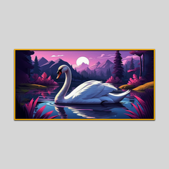 Beautiful Swan Birds Lake Amazing Bird Nature Habitat Canvas Wall Paintings