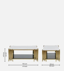 Contemporary Designer Center Table with Dual-Tier Shelving