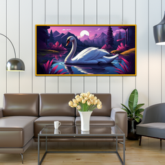 Beautiful Swan Birds Lake Amazing Bird Nature Habitat Canvas Wall Paintings