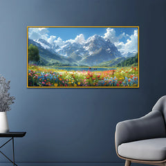 Serene Mountain Landscape Large Nature Canvas Wall Painting Clearance Sale