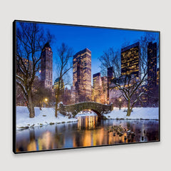 The Wintery Gapstow bridge Framed Wall Art