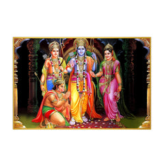 Elegant Shri Ram Darbar Canvas Wall Paintings Clearance Sale