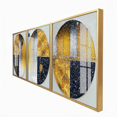 Premium Modern Abstract Painting Set |  Geometric Design (Set of 3)