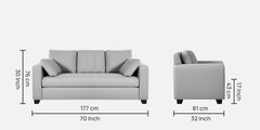 Luxury Fabric 3 Seater Sofa in Light Grey Colour