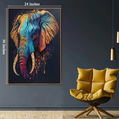 Abstract Elephant Wall Decor - Modern Colorful Wildlife Art