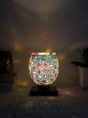 Mosaic Glass Table Lamp with wood Square Black Base (NM06)