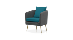 Grey & Teal Lamb Accent Chair