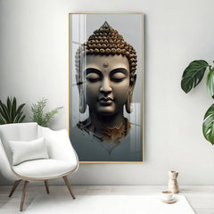 3D-Effect Minimalist Buddha Acrylic Painting for Entryway & Living Room