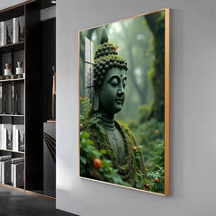 Ancient Stone Buddha Canvas Wall Art painting