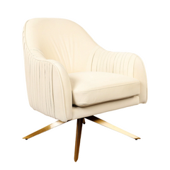 White Gladden Revolving Accent Chair