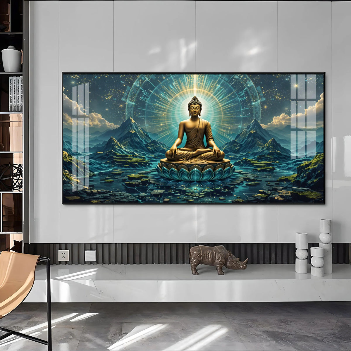 Meditative Buddha Premium Acrylic Glass Wall Painting