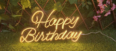 Happy Birthday Neon| Elegant White Light Wall Decor for Party Backdrop, Celebration Display, Cake Table, Photo Booth, Home Event Styling