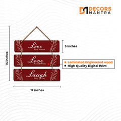 Wooden Temple , Quote Wall Art & Backlit Art Wooden Wall Hanging  4-Piece Combo