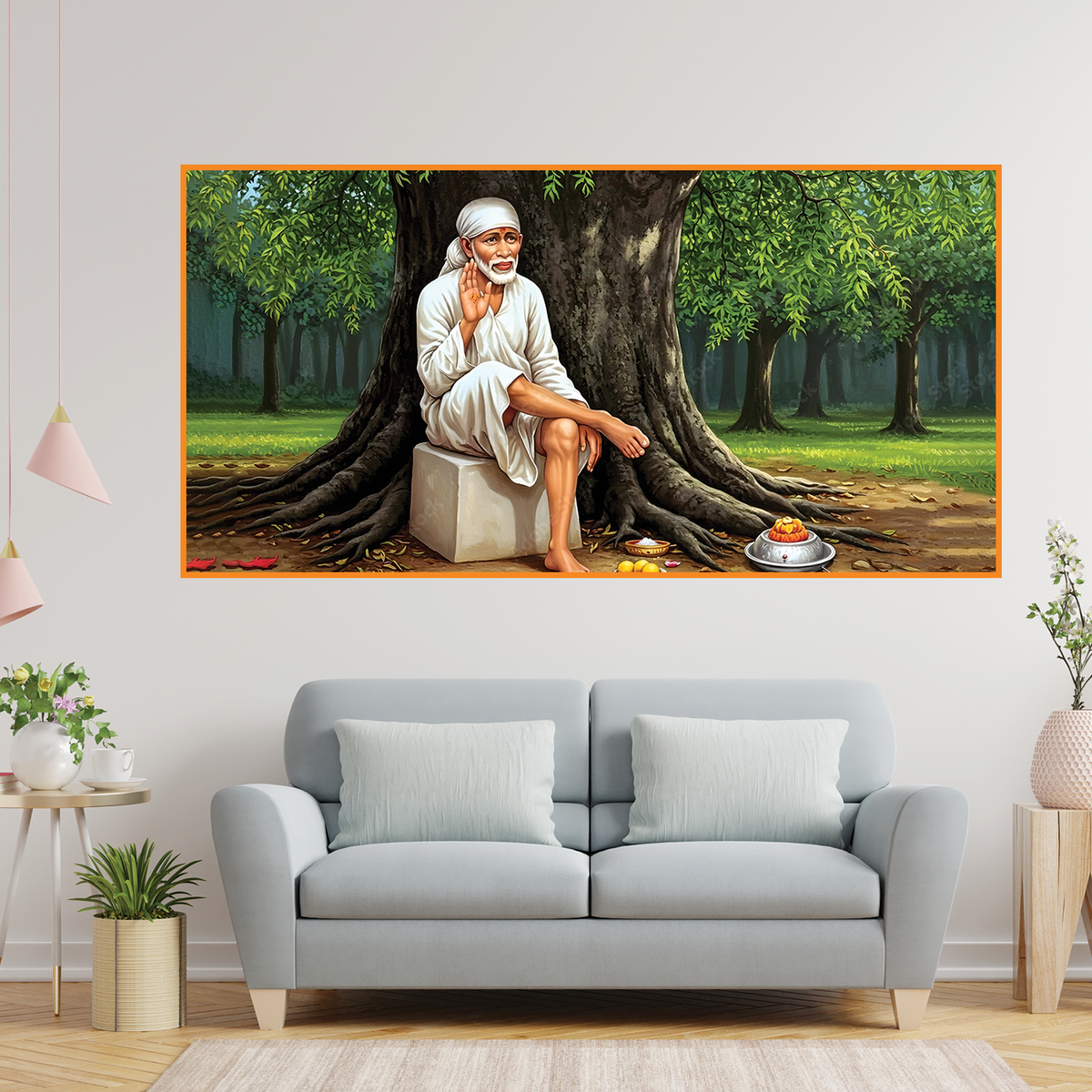 Spiritual Sai Baba Canvas Art for Home Décor
