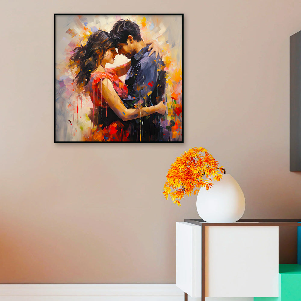 Embracing Couple Love Canvas Wall Paintings & Arts
