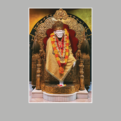 Om Sai Ram Sai Baba Canvas Wall Painting for Devotional Spaces