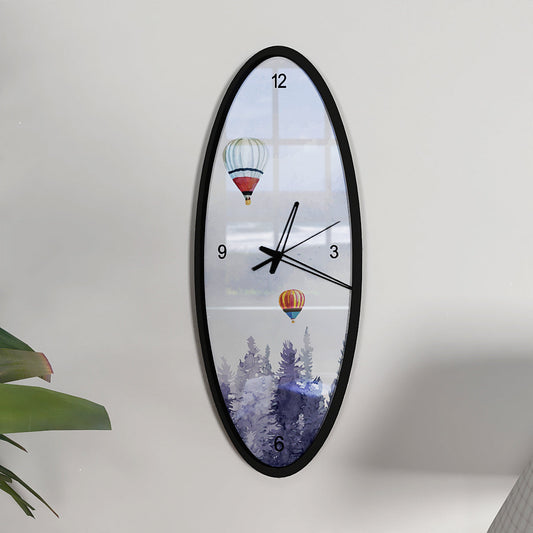 Infused Liliac Wooden Oval Wall Clock