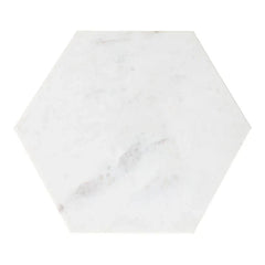 Hexagon Shape Marble Top Golden Stand Side Table