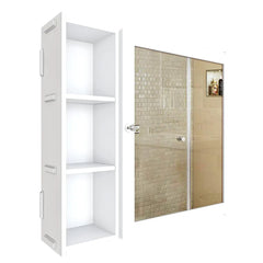 Aesthetic Wooden Bathroom Cabinet with 5 Spacious Shelves- Solid White