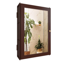 Structured Wooden Bathroom Cabinet with 3 Spacious Shelves- Solid Brown