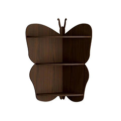 Butterfly Shape Wood Corner Wall Shelf / Book Shelf,Walnut Finish