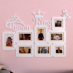 Queen & King White Hanging Photo Frame