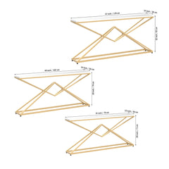 Pyramid Design Console Marble Table Golden Metal Finish