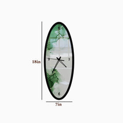 Dissolving Green Wooden Oval Wall Clock