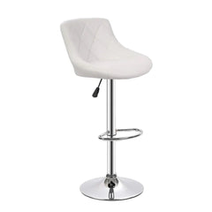 Easy Back Rest White Comfy Leatherette Bar Stool / Long Chair