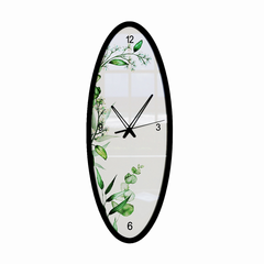 Leafy Touch Wooden Oval Wall Clock