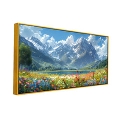 Serene Mountain Landscape Large Nature Canvas Wall Painting Clearance Sale