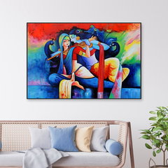 The Serene Love Of Radha Krishna Framed Wall Art