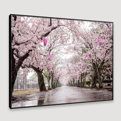 Dreamy Sakura Street Framed Wall art