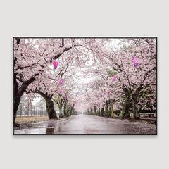 Dreamy Sakura Street Framed Wall art