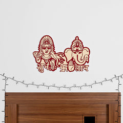 Shree Laxmi Ganesh Backlit Wall Art