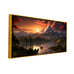 Sunrise Over the Lake Calm Waters Landscape Nature Wall Painting Clearance Sale