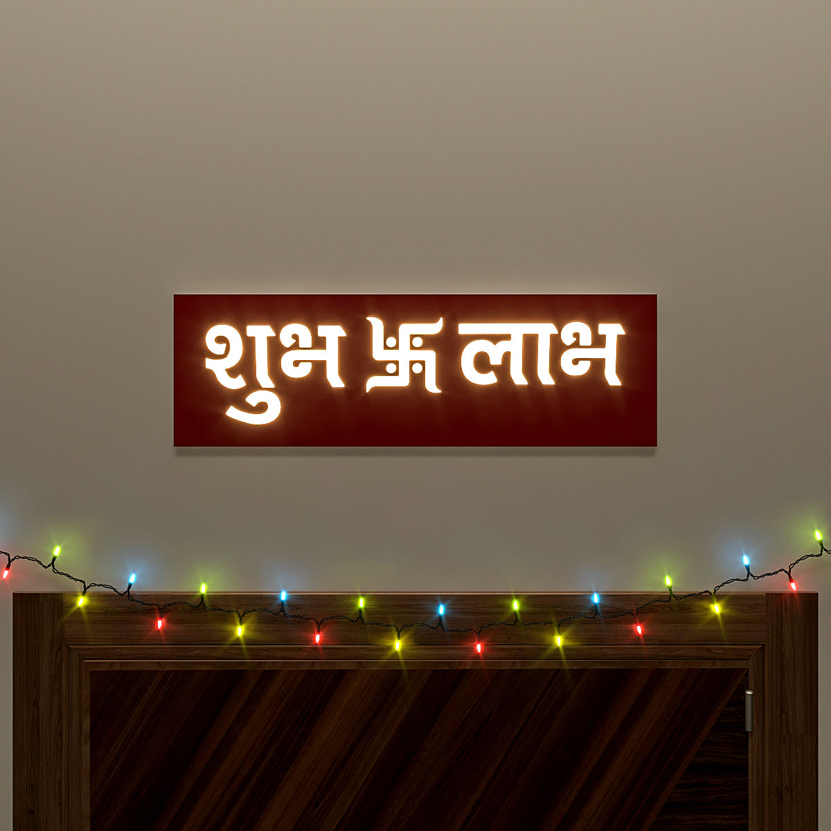 Shubh Labh Backlit Wall Art