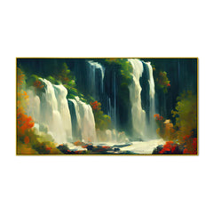 Tropical Jungle Waterfall Nature Canvas Wall Painting Clearance Sale