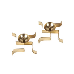 Sleeping Satiya Brass Akhand Diya Set of 2