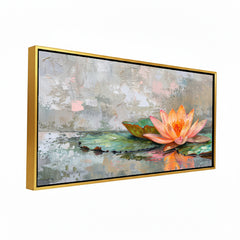 Premium Luxury Textured Lotus Flower Canvas  Painting