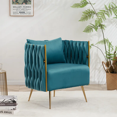 Teal Vegan Accent Chair