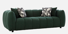 Luxury Curvy Green Velvet Sofa | 3 Seater Sofa In Green Colour