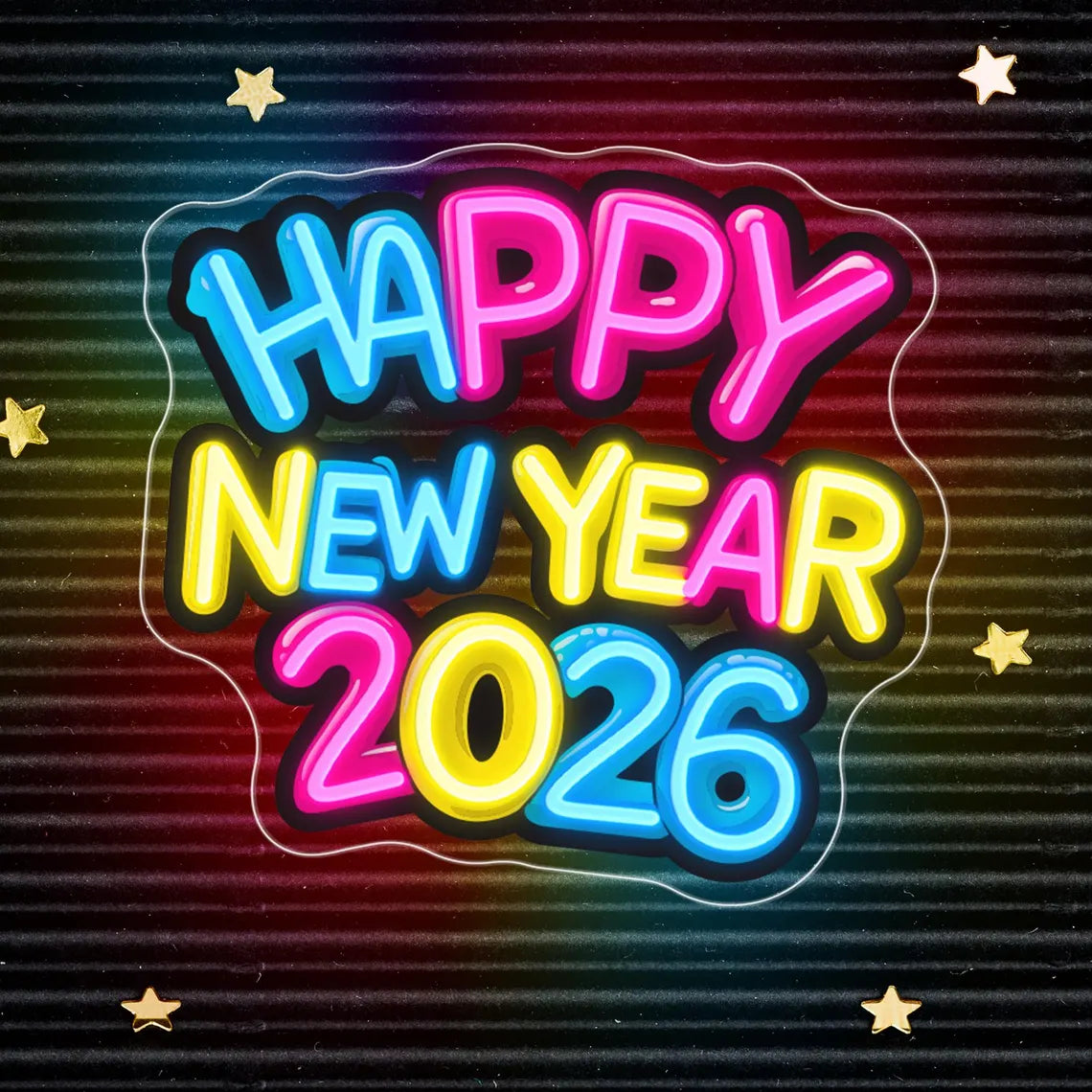 2026 Happy New Year LED Neon Sign Custom Personalized Party Decor Home Wall Art & Family Festive Gift Holiday Celebration Neon Sign