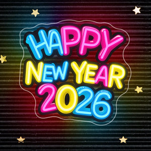 2026 Happy New Year LED Neon Sign Custom Personalized Party Decor Home Wall Art & Family Festive Gift Holiday Celebration Neon Sign