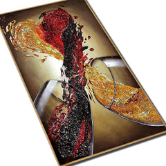Abstract Wine Splash Acrylic Painting - Red & White Wine Heart Wall Art
