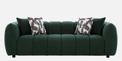 Luxury Curvy Green Velvet Sofa | 3 Seater Sofa In Green Colour