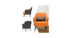 Grey Orange Havya Faux Leather Arm Chair