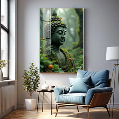 Ancient Stone Buddha Canvas Wall Art painting